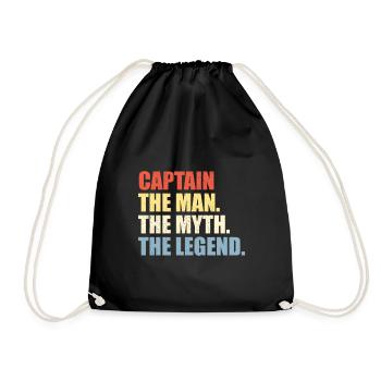 Captain: Man Myth Legend distressed bunt - Turnbeutel - Schwarz - Vorne
