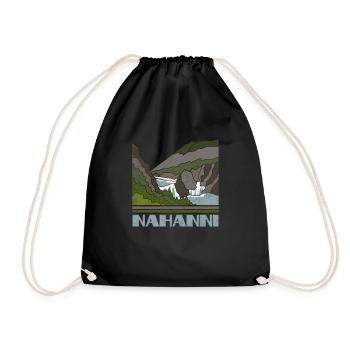 Nahanni Shirt Nature Souvenir Retro 70s 80s Vintag - Drawstring Bag - black - Front
