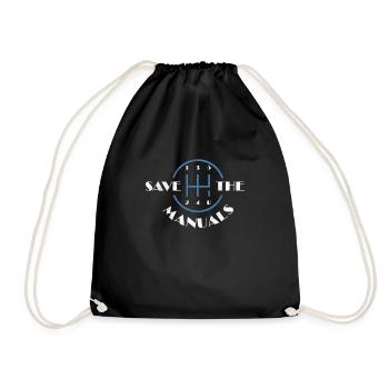 Save The Manuals Shirt Manual Transmission Car Tsh - Drawstring Bag - black - Front