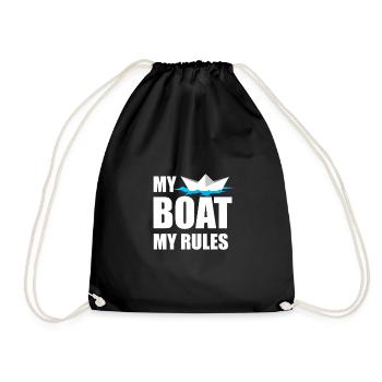 Boating Funny Boat Quote Gift - Drawstring Bag - black - Front