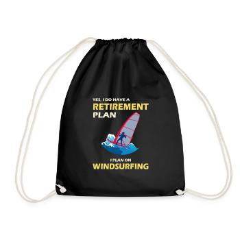 Windsurfer Windsurfing Ocean Summer Gift - Drawstring Bag - black - Front