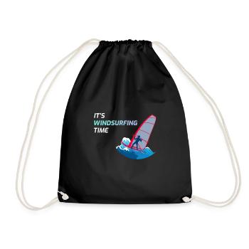 Windsurfer Windsurfing Wind Surfing Gift - Drawstring Bag - black - Front