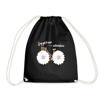 Chemise vélo femme & fleurs chemise femme cadeau - Sac de sport léger - noir - Devant