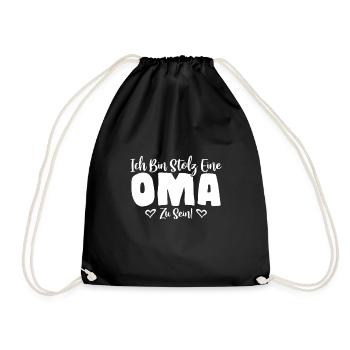 Ich bin stolz eine Oma zu sein! Geschenk Idee Fun - Turnbeutel - Schwarz - Vorne