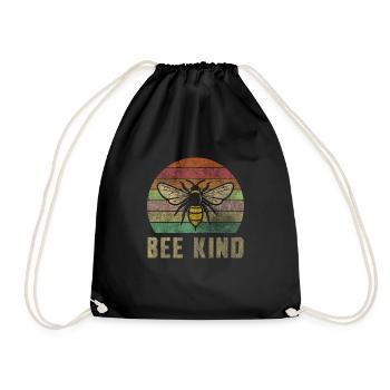 Bee child beekeeper bees bee friend bee lover - Drawstring Bag - black - Front