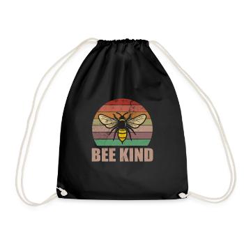 Bee child beekeeper bees bee friend bee lover - Drawstring Bag - black - Front