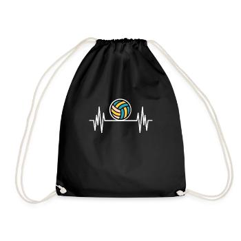 Volleyball Herzschlag Puls Volleyballtrainer Sport - Turnbeutel - Schwarz - Vorne