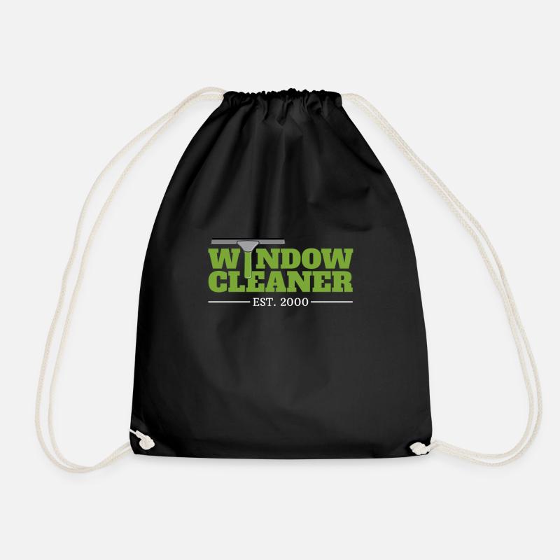 Window cleaner Since 2000 gift birthday - Drawstring Bag - black