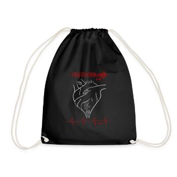 Coeur anatomique dessin ECG - Sac de sport léger - noir - Devant