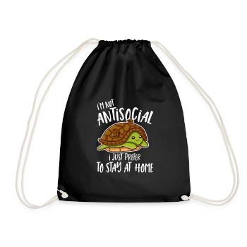 Cute turtle home it's most beautiful - Drawstring Bag - black - Front