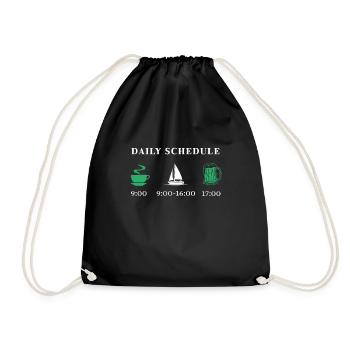 Tagesplan Segeln & Boot Fahren Geschenk - Turnbeutel - Schwarz - Vorne