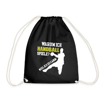 Handball Handballer Handball Geschenkidee - Turnbeutel - Schwarz - Vorne
