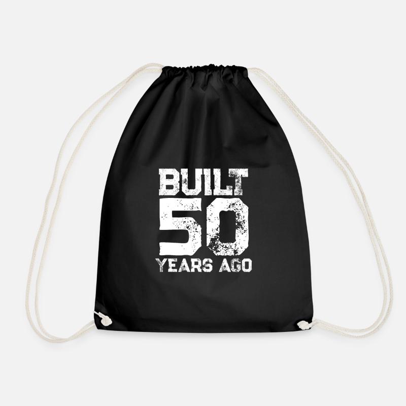 50th birthday - Drawstring Bag - black