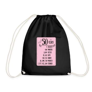 50. Geburtstagsparty 50 Jahre alt Lustig Geschenk - Turnbeutel - Schwarz - Vorne
