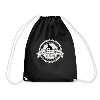 80% Baumwolle 20% Katzenhaare Shirt - Turnbeutel - Schwarz - Vorne