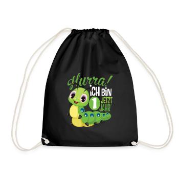 1 anniversaire des enfants Chenille - Sac de sport léger - noir - Devant