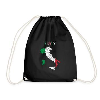 Italy Flag - Art Design - Drawstring Bag - black - Front