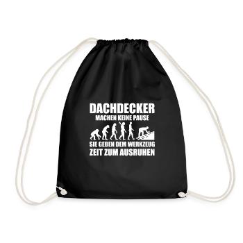 Dachdecker Werkzeug lustiges Fun Shirt Geschenk - Turnbeutel - Schwarz - Vorne