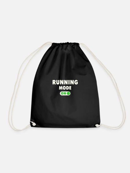 Funny Running Runner Gift - Drawstring Bag - black