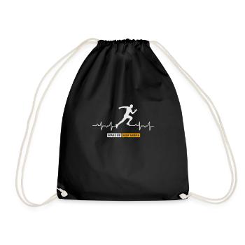 Running Runner Marathon Motivational Gift - Drawstring Bag - black - Front