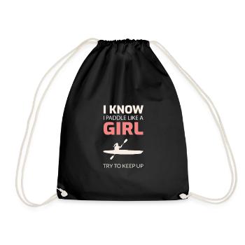 Kayaking Funny - Drawstring Bag - black - Front