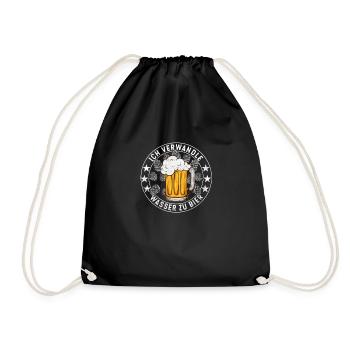 Bier Brauen Brauerei und Brauer Mälzer Biertrinker - Turnbeutel - Schwarz - Vorne