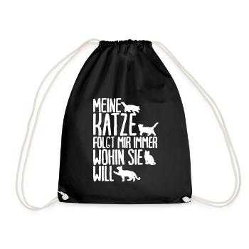 Katzen Katze Katzenshirt Katze Geschenkidee - Turnbeutel - Schwarz - Vorne