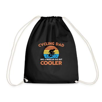 Bicycle dad t-shirt dad gift idea - Drawstring Bag - black - Front