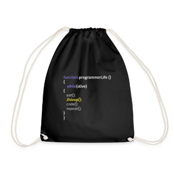 Computer Programmer Coders Software Engineers Gift - Drawstring Bag - black - Front