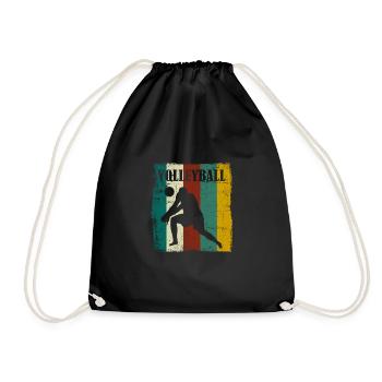 Volleyball t-shirt volleyball player gift - Drawstring Bag - black - Front