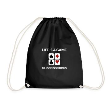 Play Cards Bridge game Addict Fan Player Gamer Gif - Drawstring Bag - black - Front