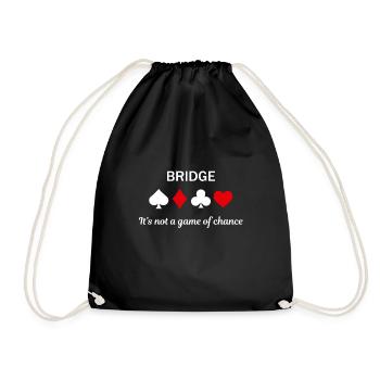 Spielen Cards Bridge Spiel Addict Fan Player Gamer - Turnbeutel - Schwarz - Vorne