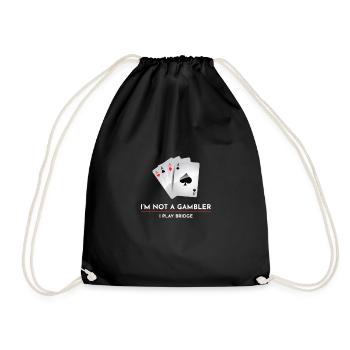 Kartenspiele Casino Bridge Spieler Gamer Geschenk - Turnbeutel - Schwarz - Vorne