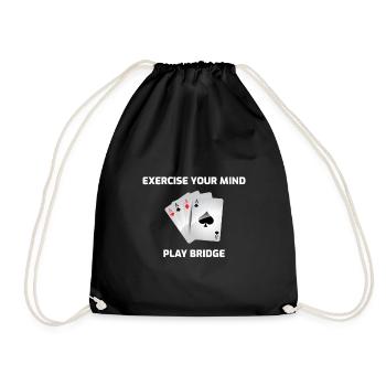 Card Games Casino Bridge Player Gamer Gift - Drawstring Bag - black - Front