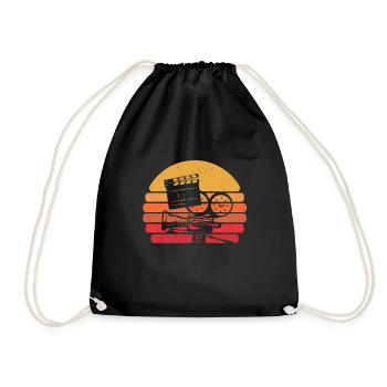 Film producer cameraman - Drawstring Bag - black - Front