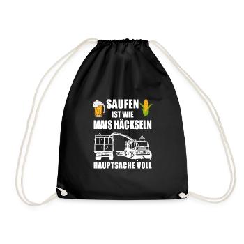 Corn Chopping Harvest Design for Farmers - Drawstring Bag - black - Front