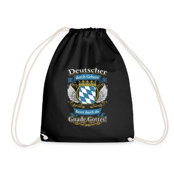 Stolzer Bayer durch die Gnade Gottes - Turnbeutel - Schwarz - Vorne