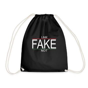 I am not a fake - I am me - Drawstring Bag - black - Front