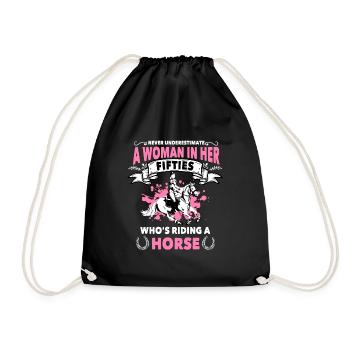 50 ans cavaliere chemise cadeau cheval - Sac de sport léger - noir - Devant