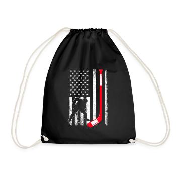 Eishockey USA T-Shirt Geschenk Männer - Turnbeutel - Schwarz - Vorne
