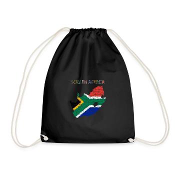 South Africa - Art Design - Drawstring Bag - black - Front