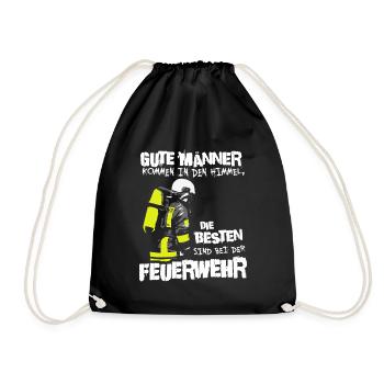 Die besten Männer sind bei der Feuerwehr - Turnbeutel - Schwarz - Vorne