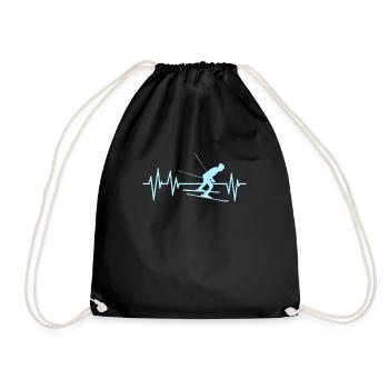 Le rythme cardiaque du ski - Sac de sport léger - noir - Devant