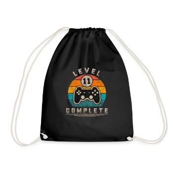 Idée cadeau complète de Geek de jeu rétro de niveau 11 - Sac de sport léger - noir - Devant