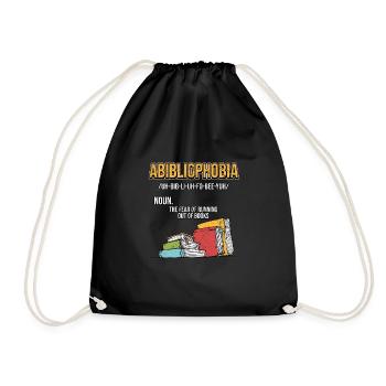 Bookworm Funny Nerd Geek Bookworm Library - Drawstring Bag - black - Front