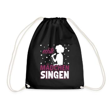 Echte Mädchen singen Sängerin Singen Hobby - Turnbeutel - Schwarz - Vorne