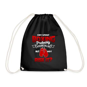 Boxen T-Shirt Spruch Boxer Geschenk - Turnbeutel - Schwarz - Vorne