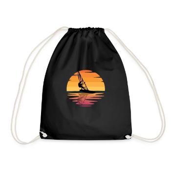Windsurfen Sonnenuntergang Windsurfer - Turnbeutel - Schwarz - Vorne