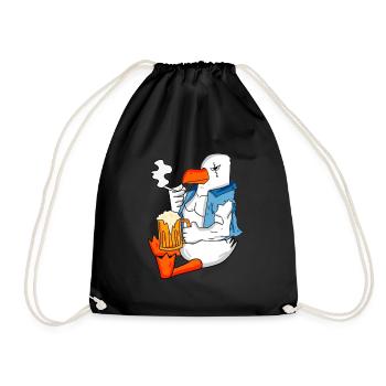 Dangerous seagull beer North Sea Moin seagull - Drawstring Bag - black - Front