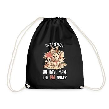 Tabletop Gaming Pen and Paper RPG Rabbit - Drawstring Bag - black - Front